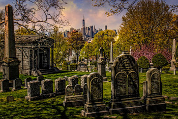 Laminated View From A Brooklyn Cemetery by Chris Lord Photo Photograph Poster Dry Erase Sign 24x36
