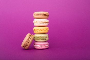 Tower of Sweet Colorful French Macaroons Photo Photograph Cool Wall Decor Art Print Poster 18x12
