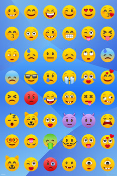 Emoji Mania! Funny Emotional Icons How You Feeling Cool Wall Decor Art  Print Poster 24x36 - Poster Foundry