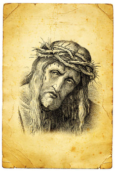 Laminated Jesus Christ Crown of Thorns Art Print Poster Dry Erase Sign 24x36