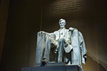 Laminated Abraham Lincoln Memorial Statue Washington DC Photo Photograph Poster Dry Erase Sign 36x24