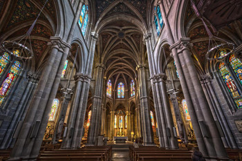 Laminated Basilique Notre Dame Church Geneva Switzerland Photo Photograph Poster Dry Erase Wall Art 36x24