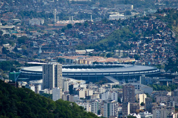 Laminated Maracana Stadium Rio de Janeiro Brazil Skyline Photo Photograph Poster Dry Erase Sign 36x24