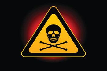 Laminated Danger Sign with Skull and Crossbones Warning Sign Poster Dry Erase Sign 36x24