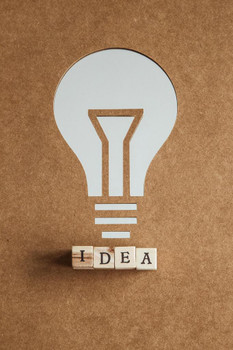 Laminated Idea Light Bulb Inspirational Art Print Poster Dry Erase Sign 24x36