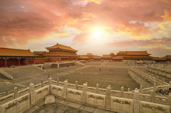Laminated Forbidden City in the Sunset Beijing China Photo Photograph Poster Dry Erase Sign 36x24