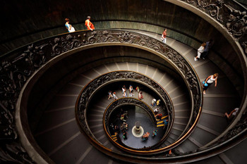 Laminated Aspiration Bramante Staircase Vatican City Museum Photo Photograph Poster Dry Erase Wall Art 36x24