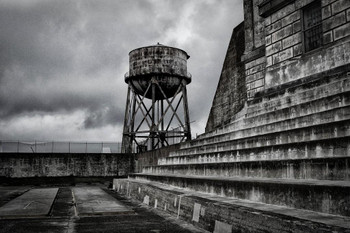 Laminated Loneliness Water Tower Alcatraz San Francisco Bay Photo Photograph Poster Dry Erase Wall Art 36x24