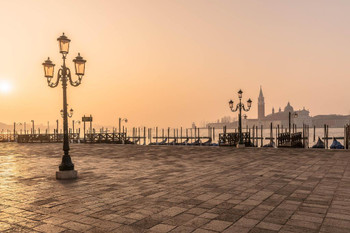 Laminated Piazza San Marco at Dawn Venice Italy Europe Photo Photograph Poster Dry Erase Sign 36x24