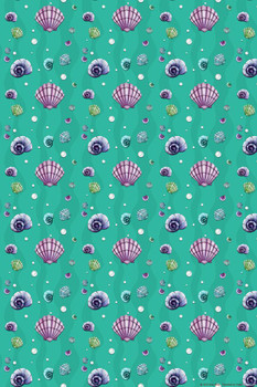 Ocean Sea Shells Decorative Repeating Pattern Design by Rose Khan Cool Huge Large Giant Poster Art 36x54