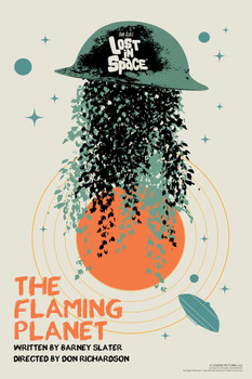 Laminated Lost In Space The Flaming Planet by Juan Ortiz Episode 81 of 83 Art Print Poster Dry Erase Wall Art 24x36