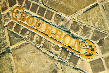 Laminated Bourbon Street Marker NOLA New Orleans Louisiana Photo Photograph Poster Dry Erase Wall Art 36x24