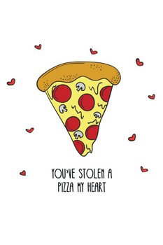 Laminated Youve Stolen A Pizza My Heart Funny Cute Valentines Day Decor Poster Dry Erase Wall Art 24x36
