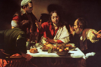 Laminated Caravaggio The Supper at Emmaus 1601 Oil On Italian Baroque Master Painter Cool Wall Art Poster Dry Erase Wall Art 24x36