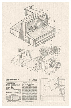 Laminated Instant Camera Design Official Patent Diagram Photo Photography Drawing Sketch Poster Dry Erase Sign 24x36