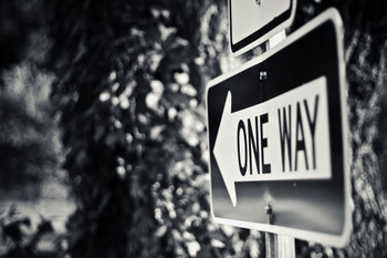 Laminated One Way Black and White B&W Directional Photo Art Print Cool Wall Art Poster Dry Erase Sign 36x24