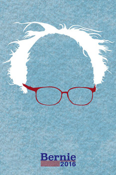 Laminated Bernie Sanders 2016 Hair and Glasses Campaign Poster Dry Erase Sign 24x36