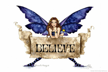 Laminated Believe Fairy 2 by Amy Brown Art Print Poster Dry Erase Sign 24x36