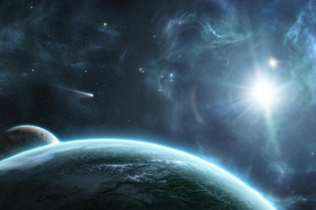 Laminated Beyond Space Exploration Art Print Poster Dry Erase Wall Art 36x24