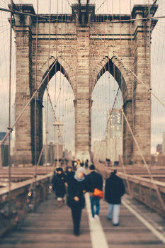 Laminated Brooklyn Bridge New York City Vintage Photo Art Print Poster Dry Erase Wall Art 24x36