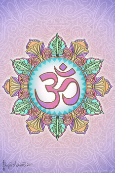 Laminated Om Mandala by Brigid Ashwood Art Print Poster Dry Erase Wall Art 24x36