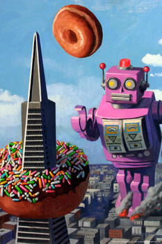 Laminated Robot R&R by Eric Joyner Art Print Poster Dry Erase Sign 24x36