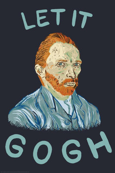 Laminated Let It Gogh Vincent Van Gogh Funny Humor Van Gogh Wall Art Impressionist Portrait Painting Style Fine Art Home Decor Realism Artwork Decorative Wall Decor Poster Dry Erase Sign 24x36
