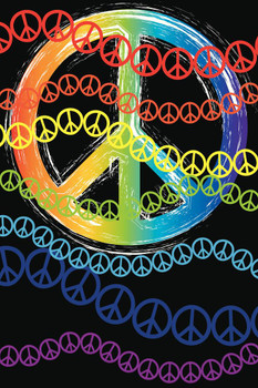 Laminated Peace Symbol Colorful Abstract Art Print Poster Dry Erase Wall Art 24x36