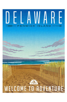 Delaware Fenwick Island Summer Beach Sand Dunes Atlantic Ocean Travel Cool Wall Decor Art Print Poster 24x36