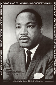 Martin Luther King MLK Memorial Retro Vintage Black White Photo Portrait Cool Wall Decor Art Print Poster 12x18