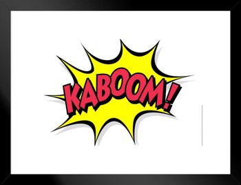 Kaboom Cartoon Comic Super Hero Explosion Matted Framed Art Print Wall Decor 20x26 inch