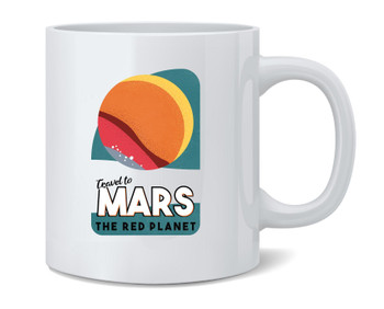 Mars The Red Planet Retro Fantasy Travel Space Ceramic Coffee Mug Tea Cup Fun Novelty Gift 12 oz