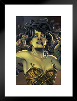 Medusa Snake Head Greek Monster Gorgon by Vincent Hie Matted Framed Art Print Wall Decor 20x26 inch