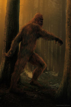 Laminated Bigfoot Walking In Forest by Vincent Hie Fantasy Art Print Poster Dry Erase Sign 12x18