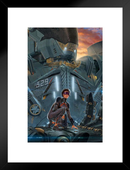 Searchlight RGB Futuristic Space Soldier by Vincent Hie Matted Framed Art Wall Decor 20x26