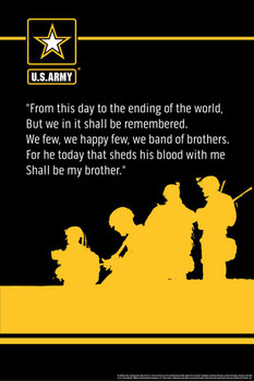 US Army We Band of Brothers Quote Airborne USA Army Family American Military Veteran Motivational Patriotic Officially Licensed Cool Wall Decor Art Print Poster 24x36