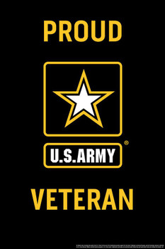 Laminated US Army Proud Veteran Logo USA Army Family American Military Veteran Motivational Patriotic Officially Licensed Poster Dry Erase Sign 24x36