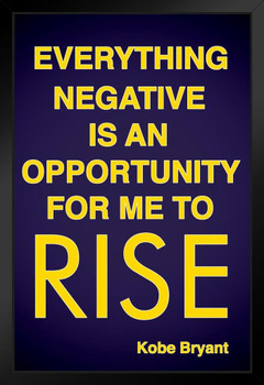 Everything Negative Is An Opportunity For Me To Rise Motivational Sports Quote Inspirational Basketball Coach Classroom Teacher Art Print Stand or Hang Wood Frame Display 9x13