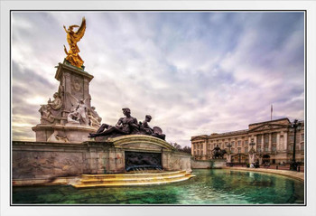 Victoria Memorial Buckingham Palace Westminster London England UK Photo Photograph White Wood Framed Poster 20x14