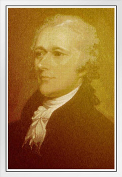 Alexander Hamilton Portrait White Wood Framed Poster 14x20