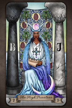 The High Priestess Tarot Card by Brigid Ashwood Luminous Tarot Deck Major Arcana Witchy Decor New Age Diversity Cool Wall Decor Art Print Poster 12x18