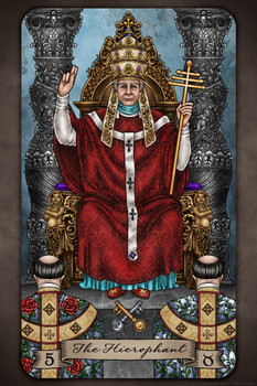 The Hierophant Tarot Card by Brigid Ashwood Luminous Tarot Deck Major Arcana Witchy Decor New Age Diversity Cool Wall Decor Art Print Poster 12x18