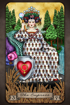 The Empress Tarot Card by Brigid Ashwood Luminous Tarot Deck Major Arcana Witchy Decor New Age Diversity Cool Wall Decor Art Print Poster 12x18