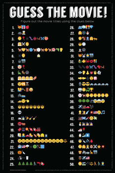 Guess The Movie By Emojis Funny Film Buff Pop Culture Game With Answers Cool Wall Decor Art Print Poster 12x18