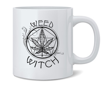 Weed Witch Retro Marijuana Pot 420 Wicca Graphic Mug 12oz