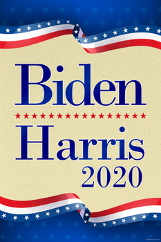Biden Harris 2020 Sign For President Vote Democrat Presidential Election Campaign American Flag Cool Wall Decor Art Print Poster 12x18