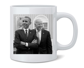 President Barack Obama Joe Biden Laughing Oval Office Official Photo Democratic Party Liberal Ceramic Coffee Mug 12 oz