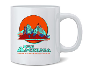 Grand Canyon National Park by Aly Retro Travel Ceramic Coffee Mug Tea Cup Fun Novelty Gift 12 oz