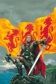 Laminated Brian Boru Warrior Knight Dragon Fighter Sword Battle Axe by Ciruelo Fantasy Painting Gustavo Cabral Poster Dry Erase Wall Art 12x18