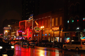 Neon Light of Lower Broadway Nashville Tennessee Photo Photograph Cool Wall Decor Art Print Poster 18x12